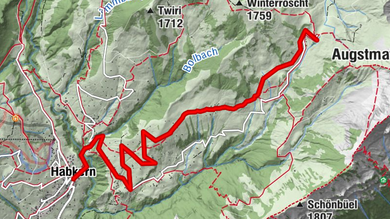 Winter hiking trail Mad – Schwendallmi – Habkern