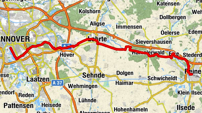Kulturroute Etappe 9c Ergänzungsroute Peine - Hannover