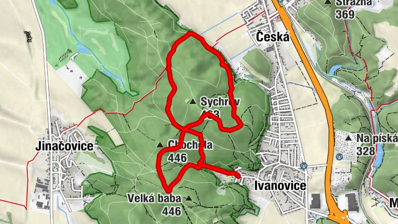Ivanovické kolečko - KOUTY "1", 7,1 km.