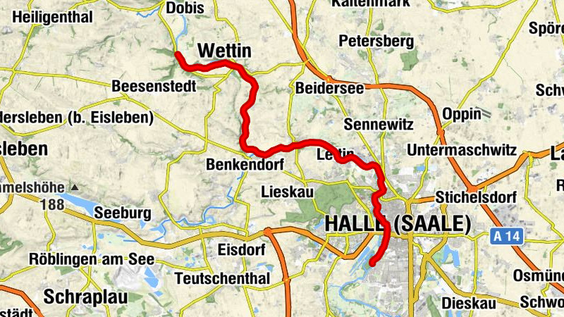 Saale - Etappe 15 am Blauen Band - Von Halle nach Kloschwitz