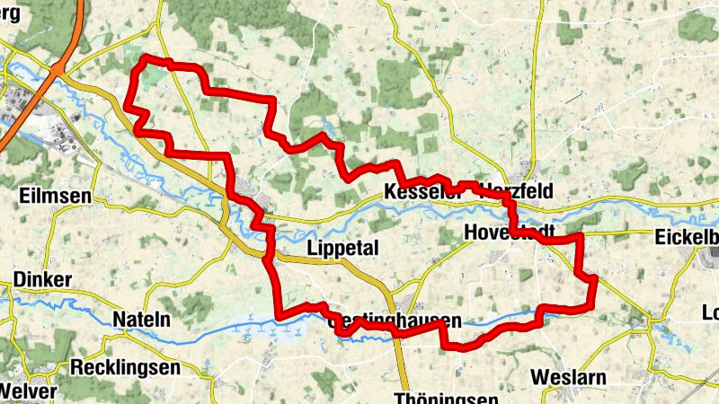 Tour 2 - Durch Börde und Münsterland (blau)