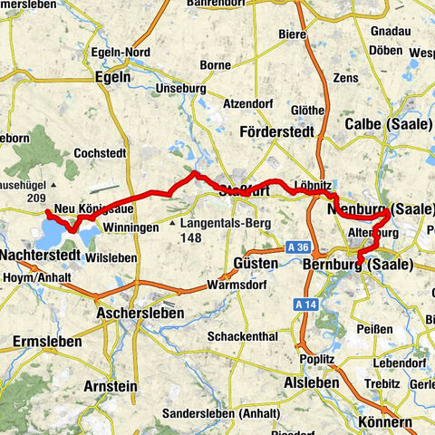 Europaradweg R1 zwischen Gatersleben und Bernburg (Saale)