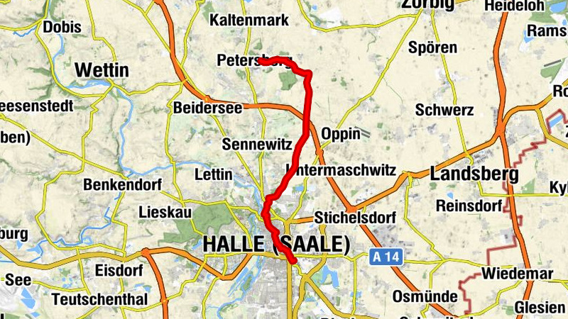 von Halle (Saale) bis zum Petersberg