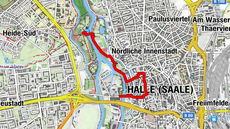 CityRadroute Halle (Saale) - Alternative Saaleradweg Etappe 7