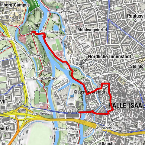 CityRadroute Halle (Saale) - Alternative Saaleradweg Etappe 7