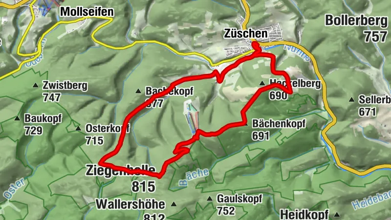 Waldtour, Start und Ziel Winterberg-Züschen