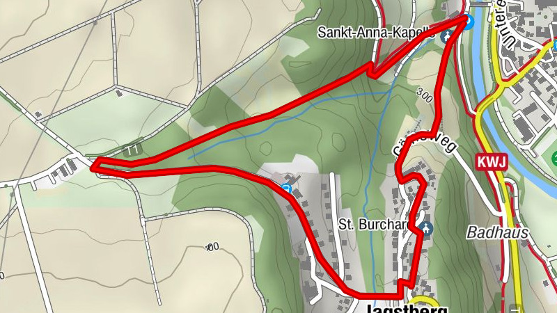 Pfad der Stille Mulfingen - Ergänzung Tour 1 Mulfingen - Jagstberg - Mulfingen