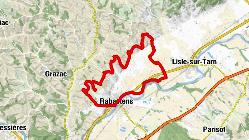 Mountainbike-Rundkurs 2 Rabastens nach Saint-Martin