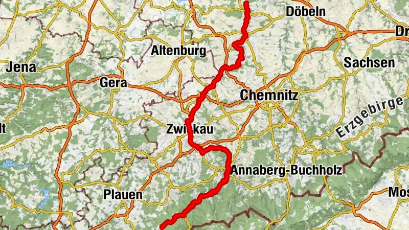 Mulderadweg für Rennrad
