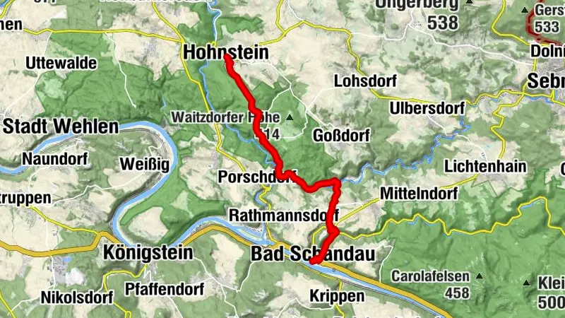 Auf dem E3 durch die Sächsische Schweiz - Etappe 5: Von Hohnstein nach Bad Schandau