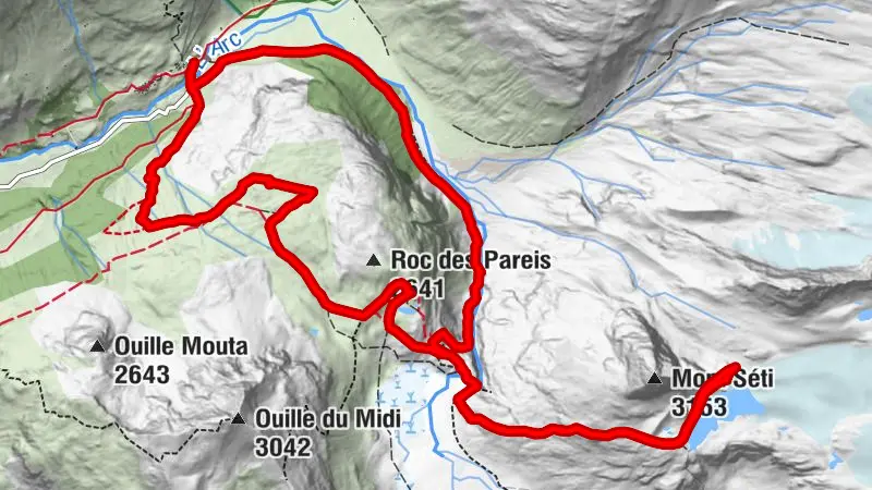Wanderung zur Refuge des Evettes und zum Lac du Grand Méan - 2. Etappe - Von der Refuge des Evettes über den Lac du Grand Méan bis zum Ecot