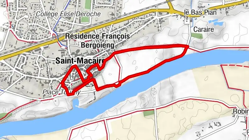 Boucle de la cité médiévale de Saint-Macaire