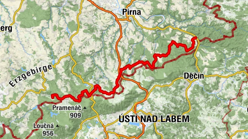 Radfernweg Sächsische Mittelgebirge  Bad Schandau bis Holzhau