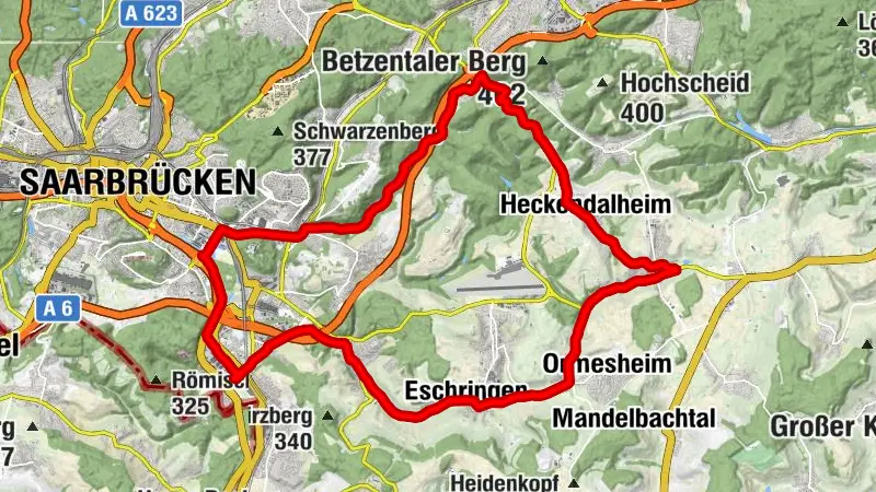 Rennradrunde 4 Güdingen-Ommersheim-Saarbrücken