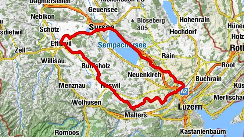 Erlebnis-Tour : Sursee-Sempach-Sursee