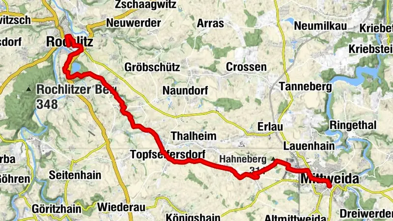 Lutherweg Sachsen von Mittweida nach Rochlitz