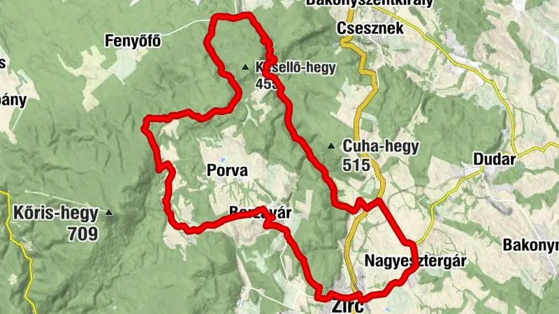 Zirc - Köris hegy - Vinye - Zirc, Közép-Dunántúl/Magyarország