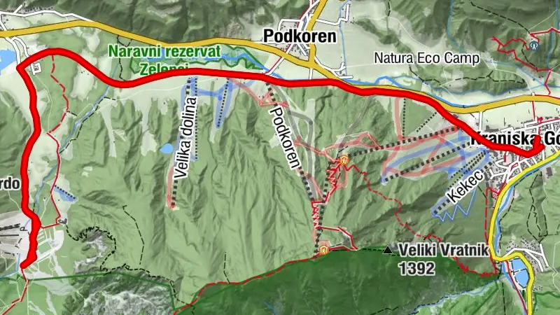 Cerkev Device Marije Vnebovzete - Kranjska Gora - Brunarica Kosobrin - Podkoren