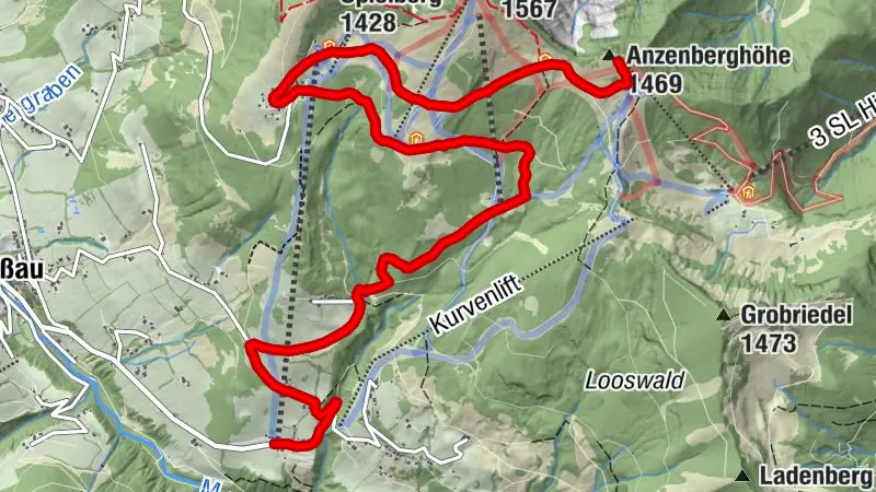 Bike&Hike Gaissau Sessellift Parkplatz - Anzenberghöhe