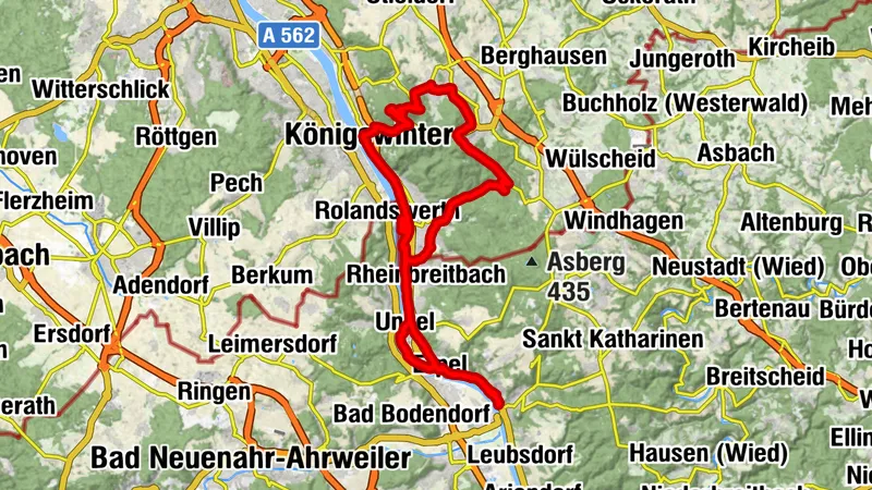 Siebengebirge ab Linz über Petersberg