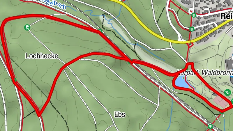 Lauf- und Walkingrunden Waldbronn - Thermalrunde (blau)