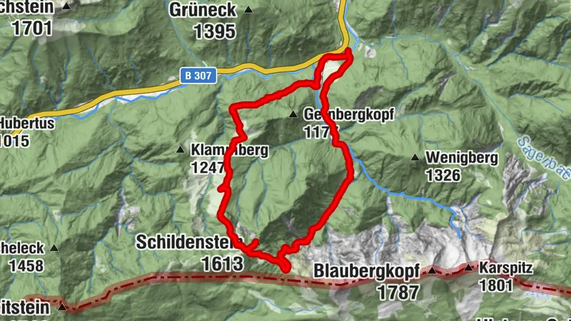 Schildenstein von Kreuth über Wolfsschlucht