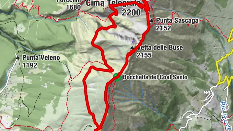 Anspruchsvolle Rundtour von Costabella bis Cima Telegrafo