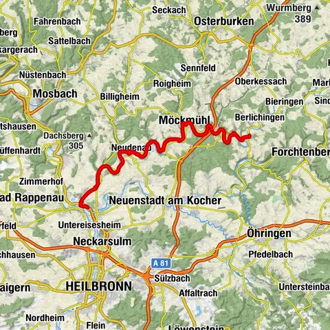 Kocher-Jagst-Radweg | Bad Friedrichshall - Jagsthausen