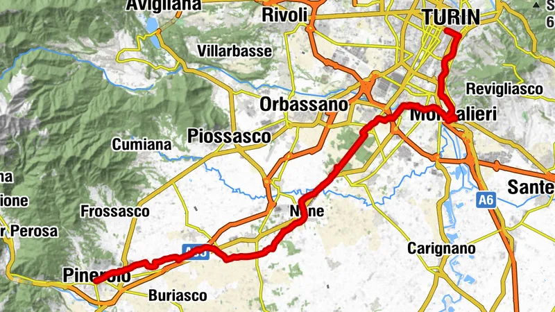 CAT 2 Tage zwischen Pinerolo und Moncalieri - Tag 1 von Turin nach Pinerolo