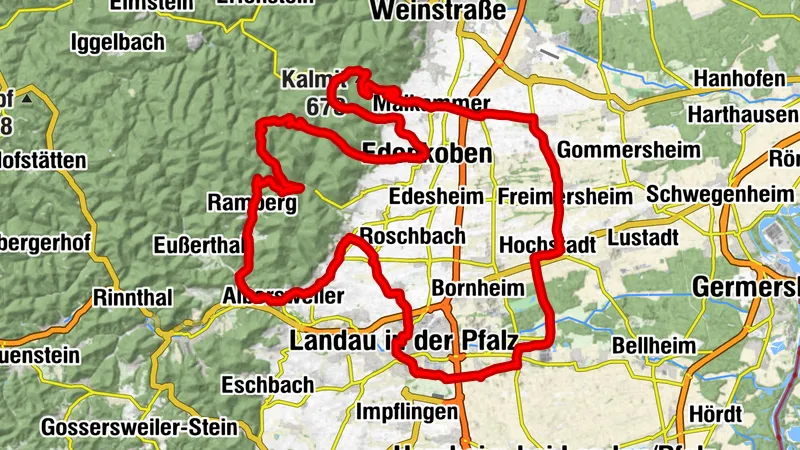 Rennradrunde an der Südlichen Weinstraße - auf den Spuren der Deutschlandtour in der Pfalz