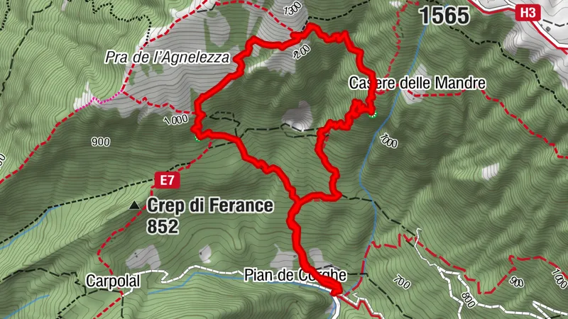 Giro ad anello dalle briglie di Sonego 