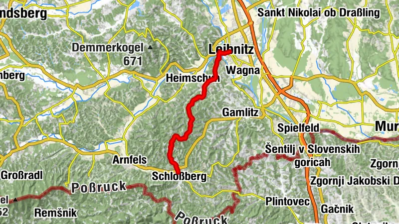 Etappe 23 Vom Gletscher zum Wein Südroute Variante Leutschach - Leibnitz