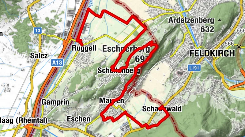 Liechtenstein-Weg: 5. Etappe Ruggell-Schaanwald