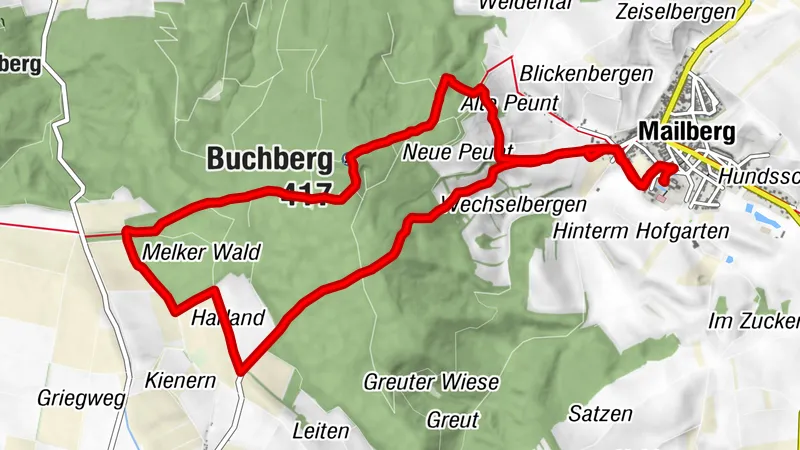 Schloss Mailberg - Buchberg - Melker Wald - Mailberg Rundweg