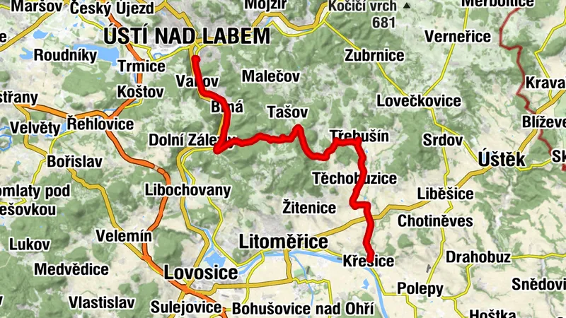 Střekov vlak, Čeřeniště, Staňkovice, Třebušín, Ploskovice, Křrešice vlak