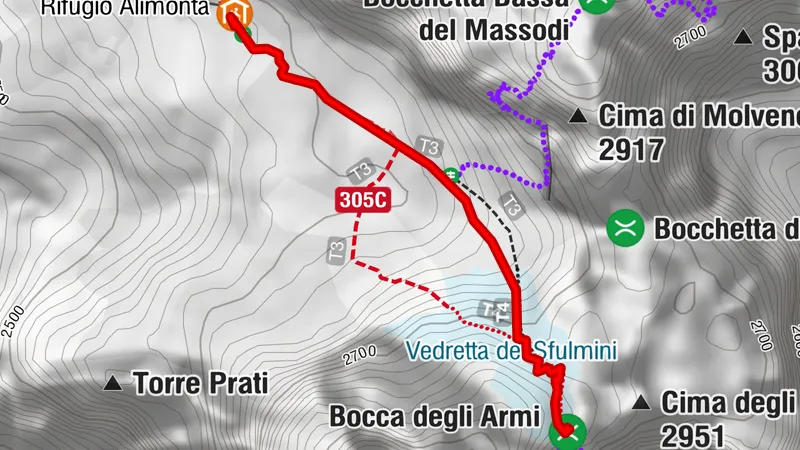 rifugio Alimonta to Bocca degli armi