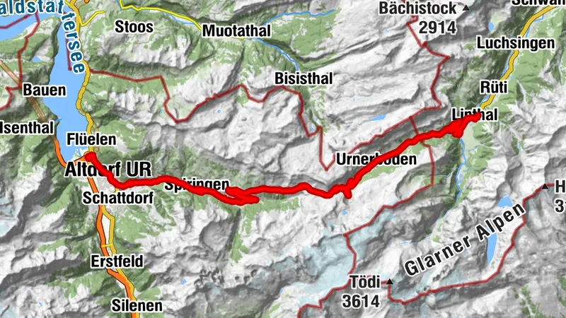 Rennradtour von Altdorf (UR) über den Klausenpass nach Linthal durch Unterschächen