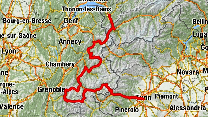 Sommertour 2026 – Gesamtstrecke bis Turin