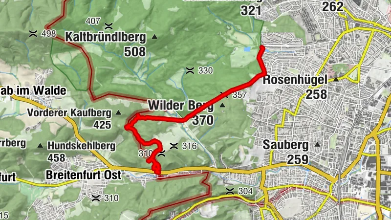 Lainzer Tiergarten - Planetenwanderweg,  Entlang der Außenmauer von Lainzer Tor (56B) über Reisingergrabenäquadukt bis Breitenfurt Grenzgasse (250,253 Autobus)