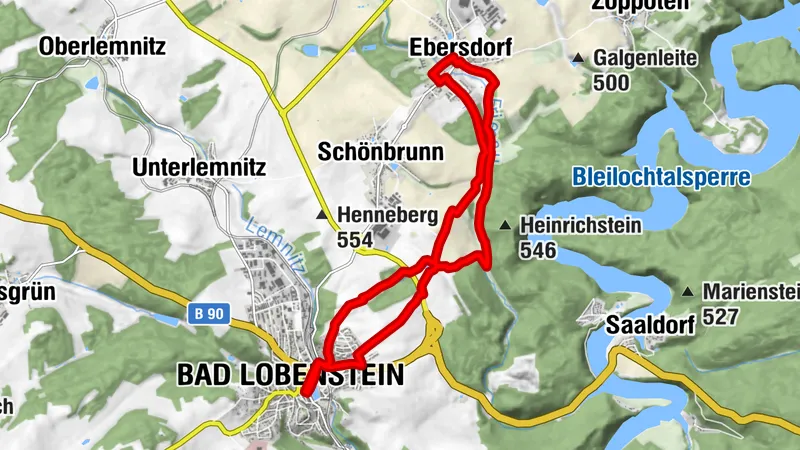 Wanderung nach Ebersdorf - Rundwanderweg - Bad Lobenstein