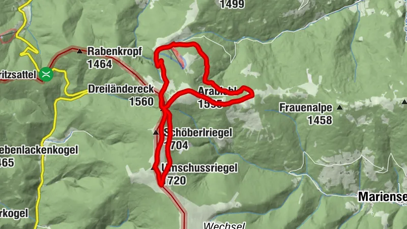 Trattenbach - Dreiländereck - Umschussriegel - Arabichl