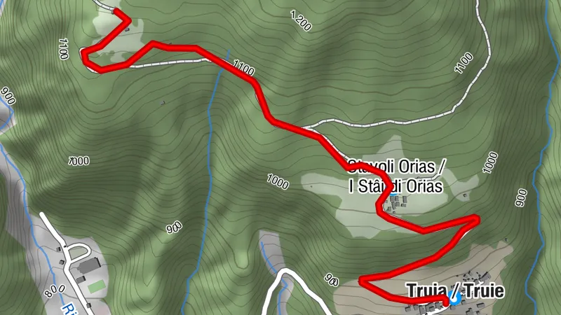 Von Truia nach Stavoli di Orias und Sopravalle
