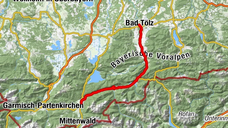 Radln Oberbayern Krün - Bad Tölz