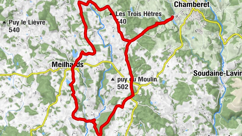 Von Chamberet nach Meilhards