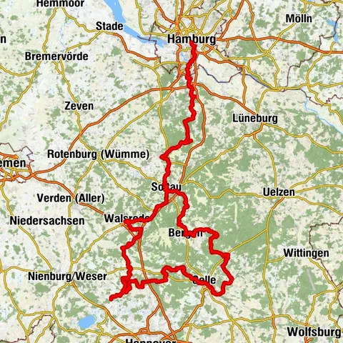 Jacobusweg Lüneburger Heide - Hauptstrecke und Variante