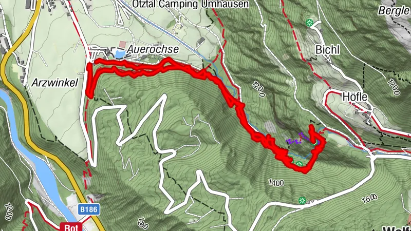 Umhausen, Tirol/Suibenfall+Waalweg