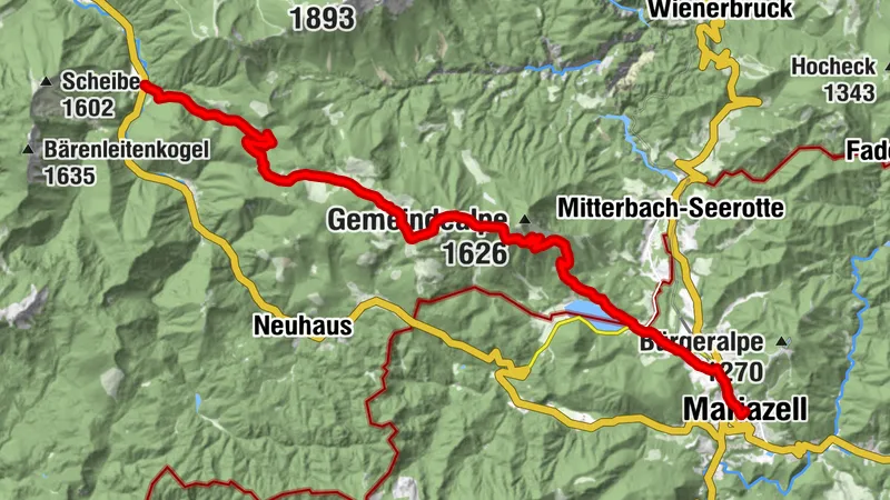 Saurüsselboden - Mariazell via Brachalm
