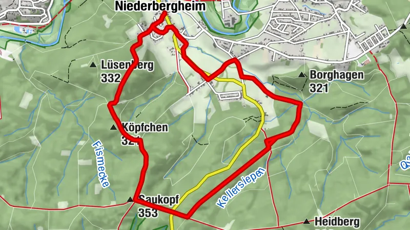 Niederbergheim - Eisenberg - Saukopf