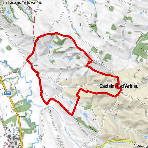 Castelnau d'Arbieu - Rundweg Las Costes