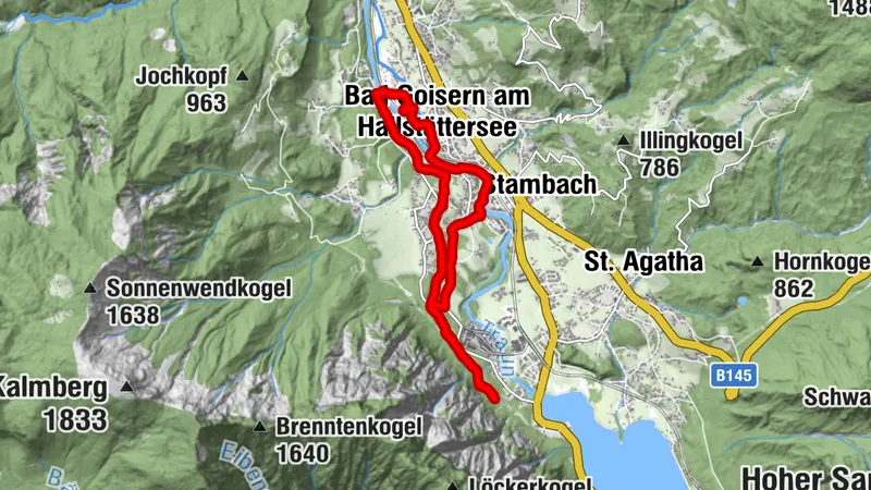 Bad Goisern Steeg salinen und waldweg RDW